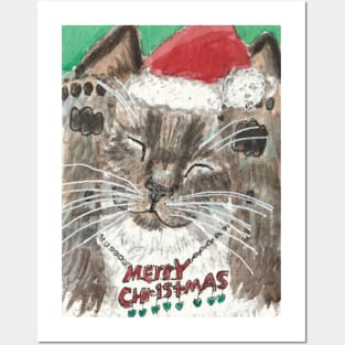 Siamese kitten cat Merry Christmas Posters and Art